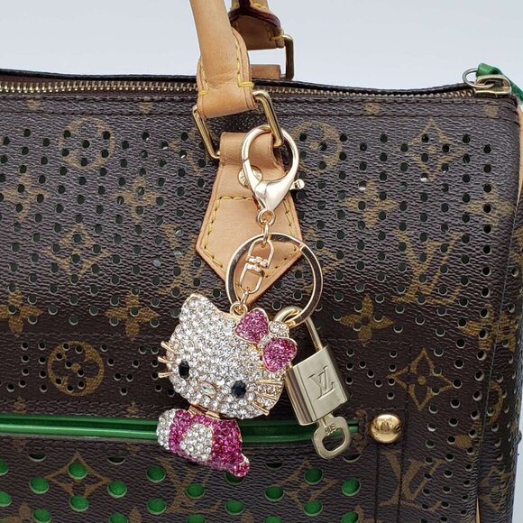 100% Auth Louis Vuitton Lock & Key with unbranded Bagcharm, Keycharm, Keychain - Picture 1 of 9